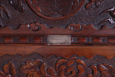Lot A large export carved hardwood double bed