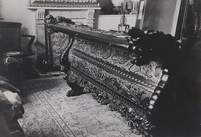 Lot 497 - A large export carved hardwood double bed