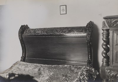 Lot 497 - A large export carved hardwood double bed