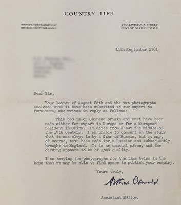 Lot 497 - A large export carved hardwood double bed