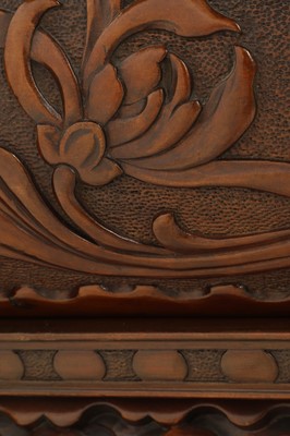 Lot A large export carved hardwood double bed