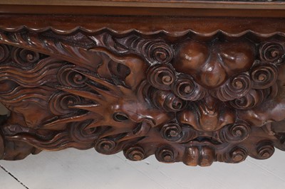 Lot A large export carved hardwood double bed