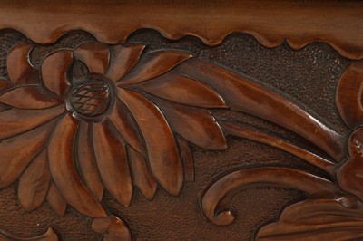 Lot A large export carved hardwood double bed