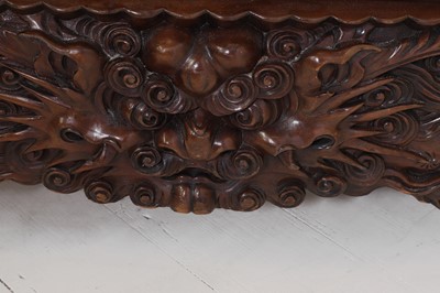 Lot A large export carved hardwood double bed