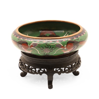 Lot 54 - A Chinese cloisonné bowl on stand
