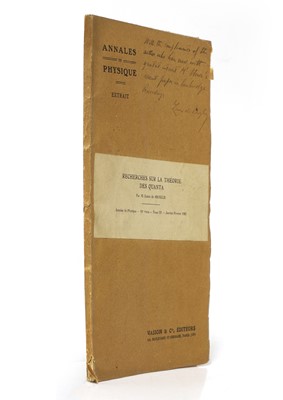 Lot 216 - Quantum physics- Inscribed & Signed by: BROGLIE, Louis Victor, Prince of