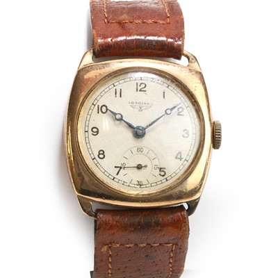 Lot 1306 - A 9ct gold Longines mechanical strap watch