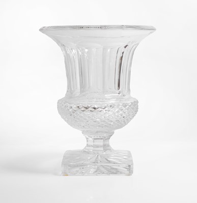 Lot 218 - A large Saint-Louis cut-glass pedestal vase