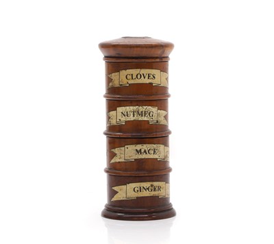 Lot 302 - A treen spice tower