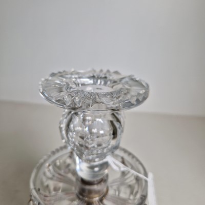 Lot 35 - A pair of William IV glass table lustres