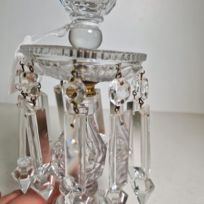 Lot 35 - A pair of William IV glass table lustres