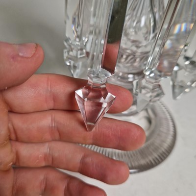 Lot 35 - A pair of William IV glass table lustres