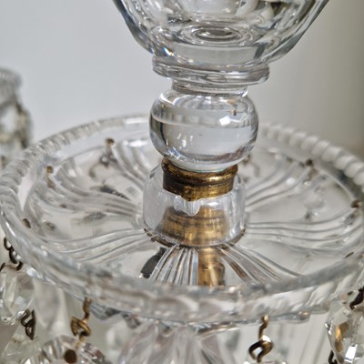Lot 35 - A pair of William IV glass table lustres