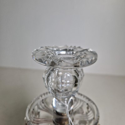 Lot 35 - A pair of William IV glass table lustres