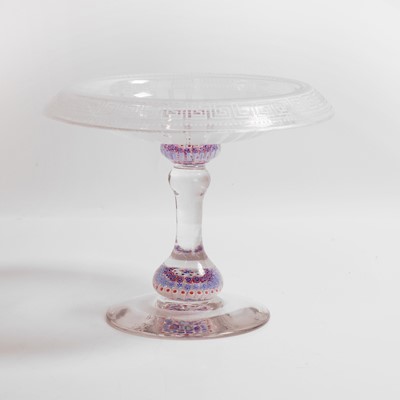 Lot 40 - A glass 'paperweight' tazza