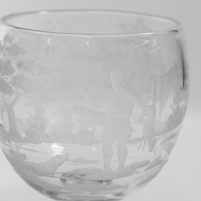 Lot 31 - A large engraved hunting goblet