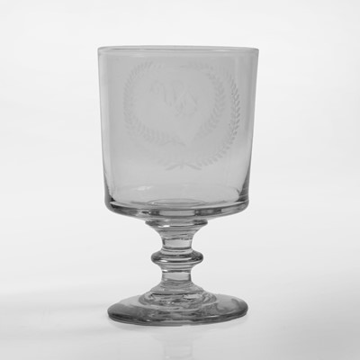 Lot 32 - An Masonic engraved glass rummer
