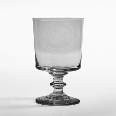 Lot 32 - An Masonic engraved glass rummer