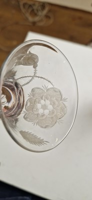 Lot 13 - An engraved Jacobite wine glass