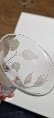 Lot 13 - An engraved Jacobite wine glass