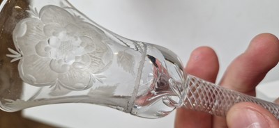 Lot 13 - An engraved Jacobite wine glass