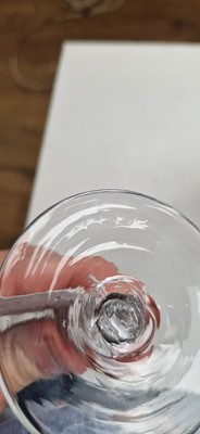 Lot 13 - An engraved Jacobite wine glass