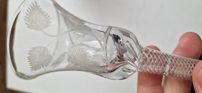 Lot 13 - An engraved Jacobite wine glass