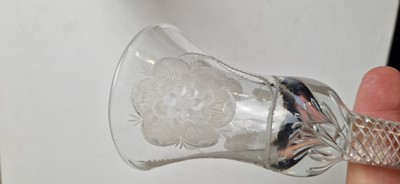 Lot 13 - An engraved Jacobite wine glass