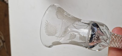 Lot 13 - An engraved Jacobite wine glass
