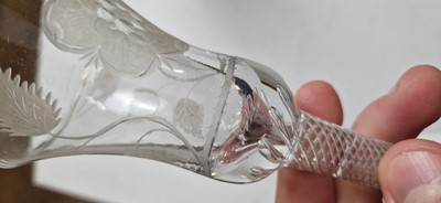 Lot 13 - An engraved Jacobite wine glass