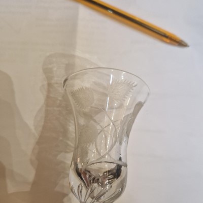 Lot 13 - An engraved Jacobite wine glass