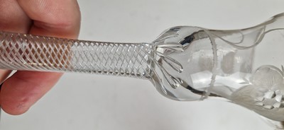 Lot 13 - An engraved Jacobite wine glass