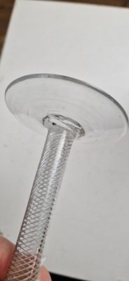 Lot 13 - An engraved Jacobite wine glass