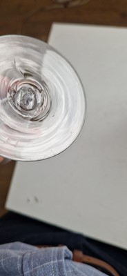Lot 13 - An engraved Jacobite wine glass