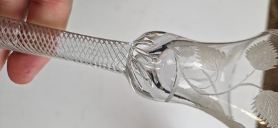 Lot 13 - An engraved Jacobite wine glass