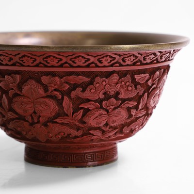 Lot 120 - A Chinese cinnabar lacquer bowl