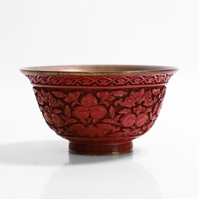 Lot 120 - A Chinese cinnabar lacquer bowl