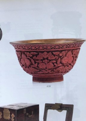 Lot 120 - A Chinese cinnabar lacquer bowl