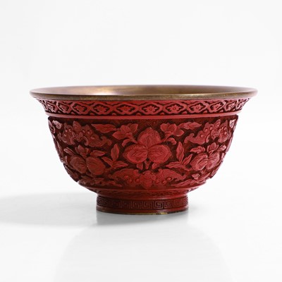 Lot 120 - A Chinese cinnabar lacquer bowl