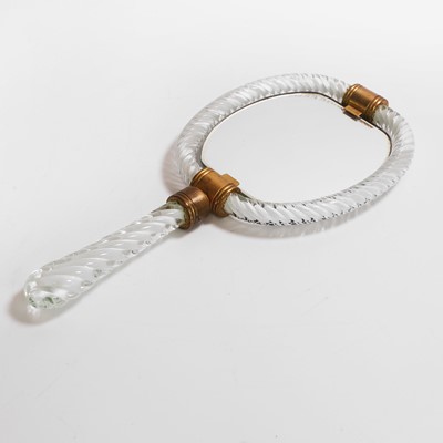 Lot 157 - A Murano glass hand mirror
