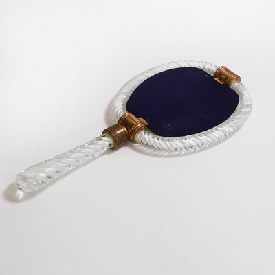Lot 157 - A Murano glass hand mirror