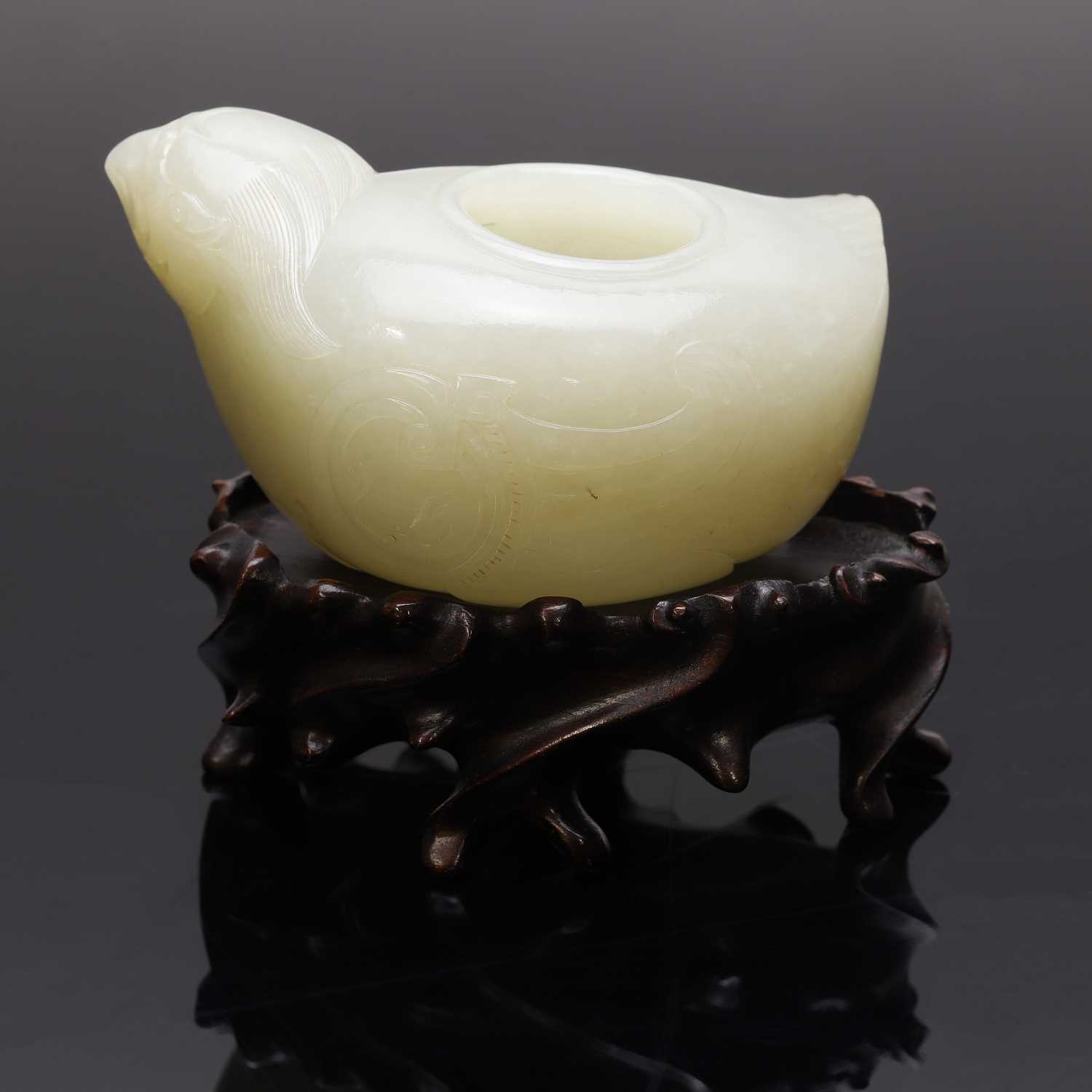 Lot 113 - A Chinese jade water pot