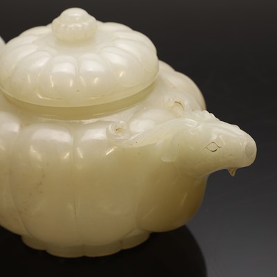 Lot 111 - A Chinese jade teapot and cover