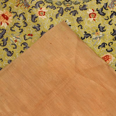 Lot 124 - A Chinese embroidered kang cover