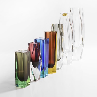 Lot 163 - A group of seven Murano glass vases