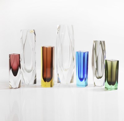 Lot 163 - A group of seven Murano glass vases