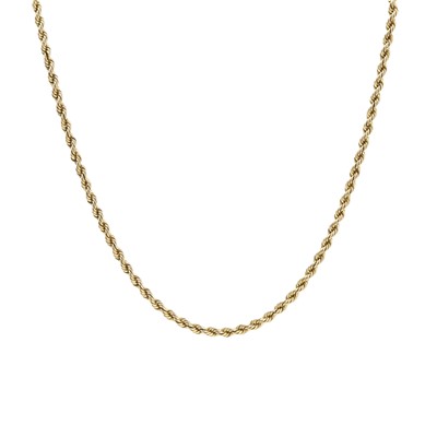 Lot 1250 - A gold rope twist chain