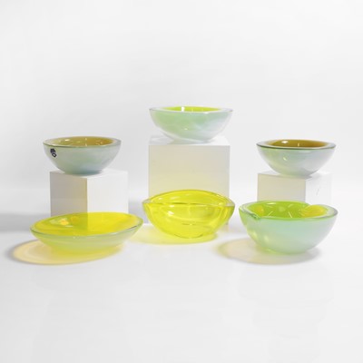 Lot 166 - A group of six Cenedese glass bowls