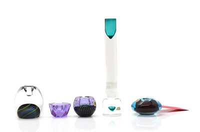 Lot 163 - A group five Murano glass candlesticks