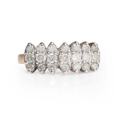 Lot 1044 - A diamond stepped cluster ring
